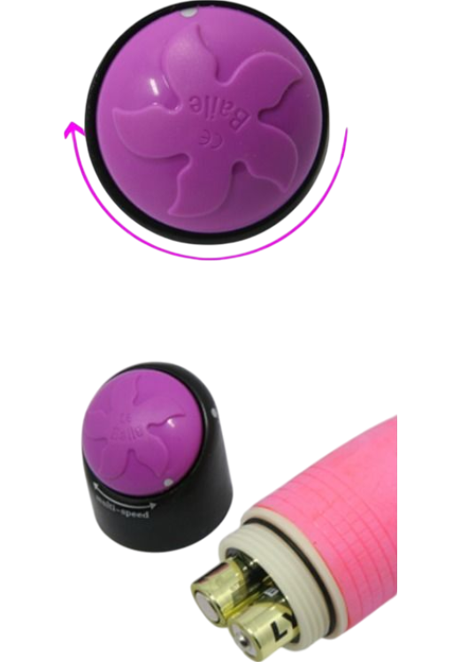 Ρεαλιστικός δονητής από tpr σε ροζ χρώμα, μήκους 23,3 εκ. και μέγιστης διαμέτρου 3,8 εκ.