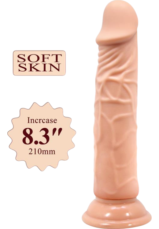 Ομοίωμα πέους από tpr σε φυσικό χρώμα, μήκους 21 εκ. και μέγιστης διαμέτρου 4,2 εκ.