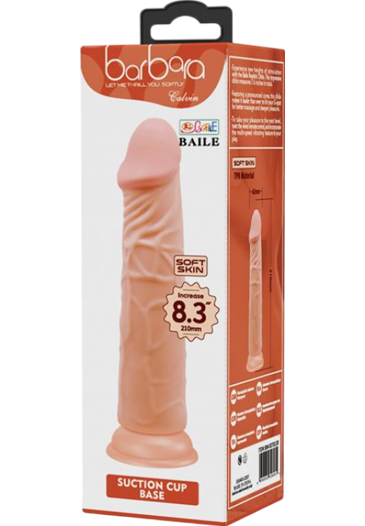 Ομοίωμα πέους από tpr σε φυσικό χρώμα, μήκους 21 εκ. και μέγιστης διαμέτρου 4,2 εκ.