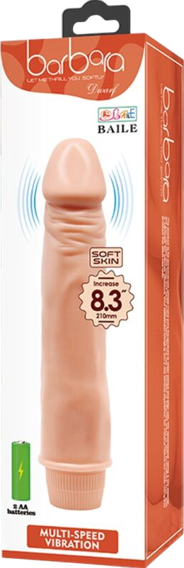 Ρεαλιστικός δονητής από tpr σε φυσικό χρώμα, μήκους 21,5 εκ. και μέγιστης διαμέτρου 4 εκ.