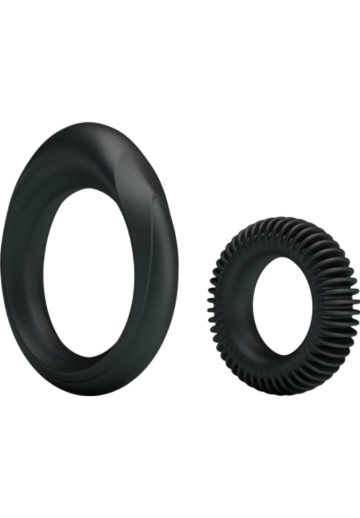 Σετ δαχτυλίδια πέους από σιλικόνη σε μαύρο χρώμα