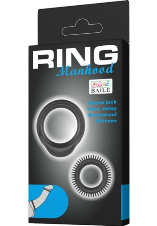 Σετ δαχτυλίδια πέους από σιλικόνη σε μαύρο χρώμα