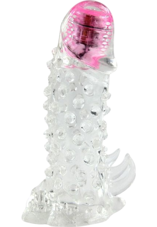 Δονούμενη προέκταση πέους από tpr σε διάφανο χρώμα, μήκους 18 εκ. και μέγιστης διαμέτρου 4 εκ.