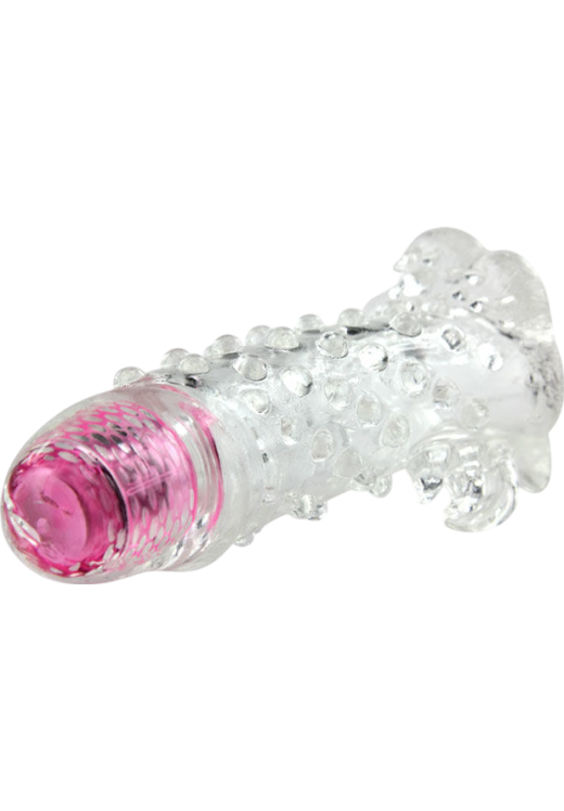 Δονούμενη προέκταση πέους από tpr σε διάφανο χρώμα, μήκους 18 εκ. και μέγιστης διαμέτρου 4 εκ.