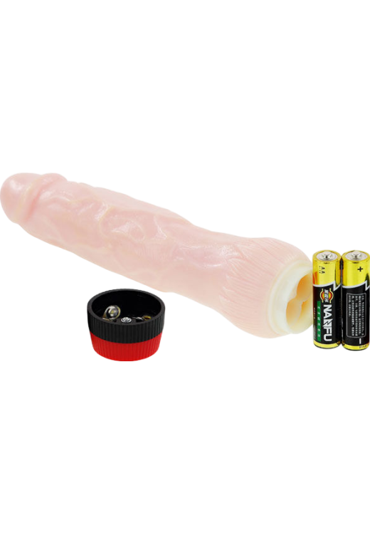 Ρεαλιστικός δονητής από tpr σε φυσικό χρώμα, μήκους 22 εκ. και μέγιστης διαμέτρου 5 εκ.