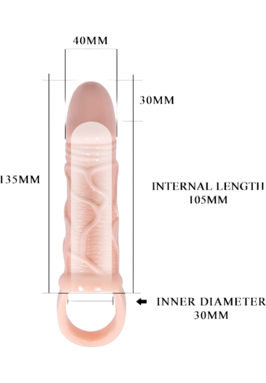 Κάλυμμα από tpe σε φυσικό χρώμα, μήκους 13.5 εκ. και μέγιστης διαμέτρου 4 εκ.