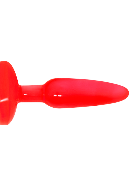 Πρωκτική σφήνα από pvc σε κόκκινο χρώμα, μήκους 14,2 εκ. και μέγιστης διαμέτρου 3,5 εκ.