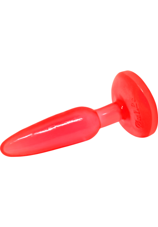 Πρωκτική σφήνα από pvc σε κόκκινο χρώμα, μήκους 14,2 εκ. και μέγιστης διαμέτρου 3,5 εκ.