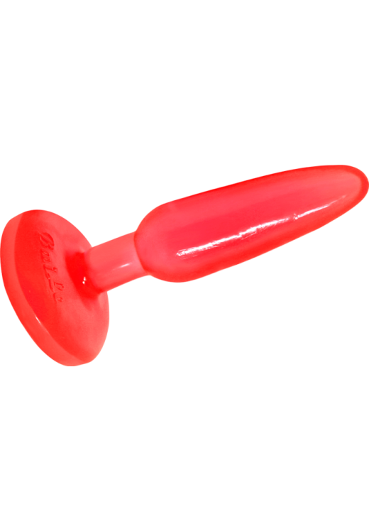 Πρωκτική σφήνα από pvc σε κόκκινο χρώμα, μήκους 14,2 εκ. και μέγιστης διαμέτρου 3,5 εκ.