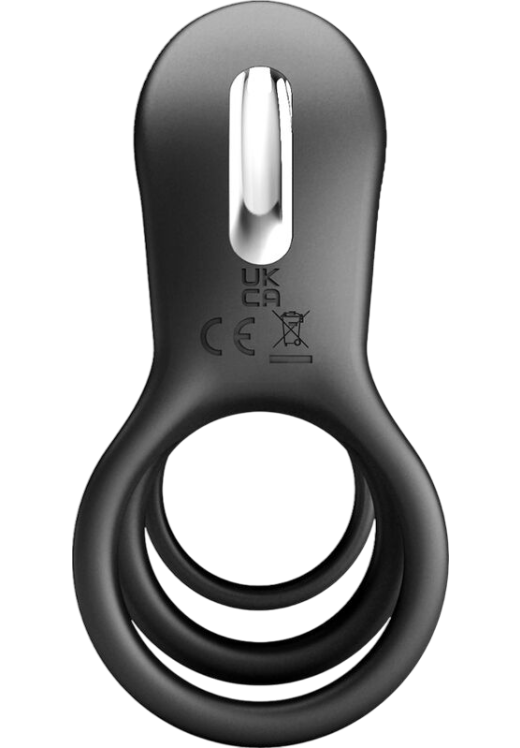 Δονούμενο δαχτυλίδι από σιλικόνη σε μαύρο χρώμα, μήκους 11,7 εκ. και μέγιστης διαμέτρου 3,5 εκ.