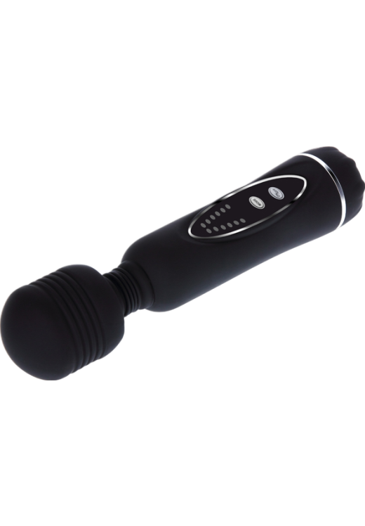 Δονητής μασάζ από σιλικόνη σε μαύρο χρώμα, μήκους 20 εκ. και μέγιστης διαμέτρου 4,5 εκ.