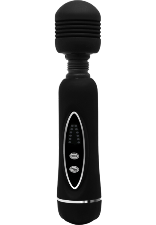 Δονητής μασάζ από σιλικόνη σε μαύρο χρώμα, μήκους 20 εκ. και μέγιστης διαμέτρου 4,5 εκ.