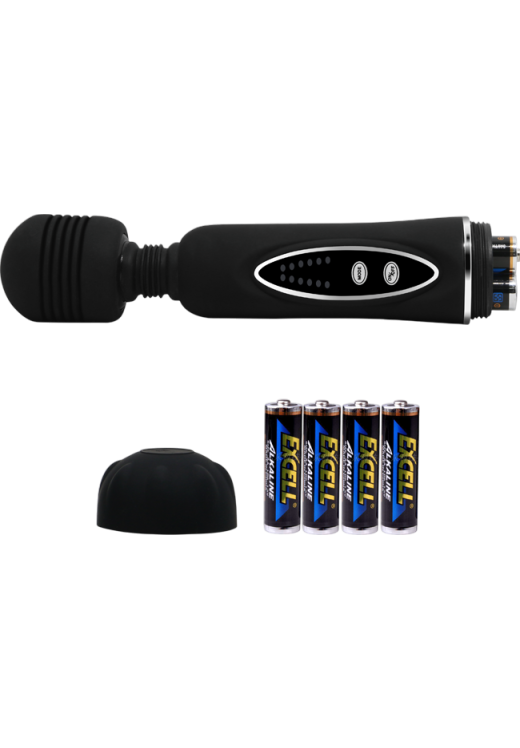 Δονητής μασάζ από σιλικόνη σε μαύρο χρώμα, μήκους 20 εκ. και μέγιστης διαμέτρου 4,5 εκ.