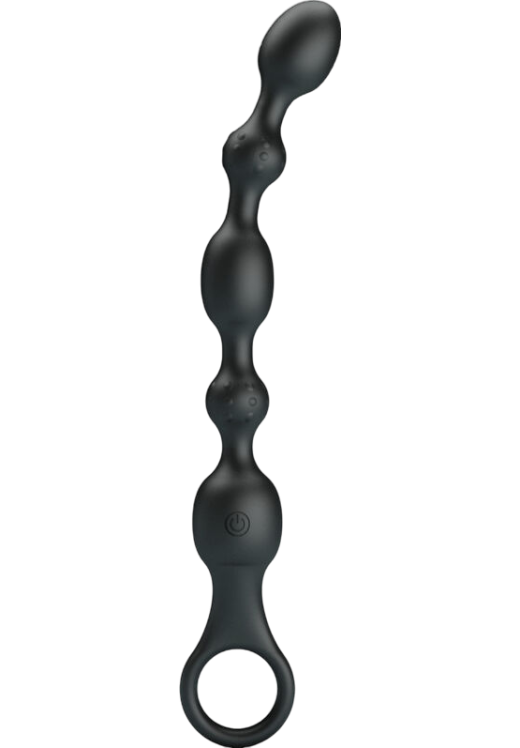 Πρωκτικός δονητής από σιλικόνη σε μαύρο χρώμα, μήκους 24,8 εκ. και μέγιστης διαμέτρου 3,8 εκ.