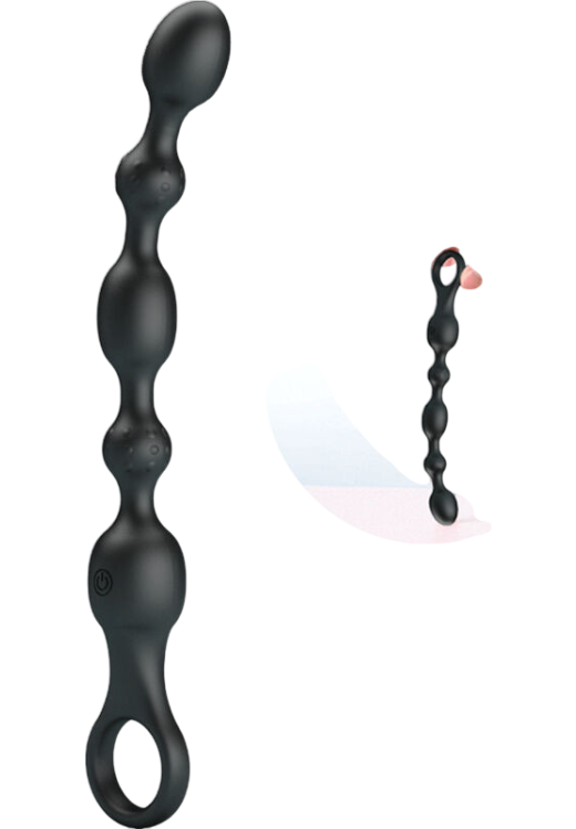 Πρωκτικός δονητής από σιλικόνη σε μαύρο χρώμα, μήκους 24,8 εκ. και μέγιστης διαμέτρου 3,8 εκ.