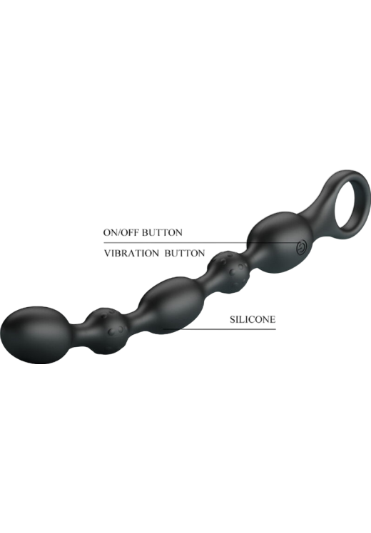 Πρωκτικός δονητής από σιλικόνη σε μαύρο χρώμα, μήκους 24,8 εκ. και μέγιστης διαμέτρου 3,8 εκ.