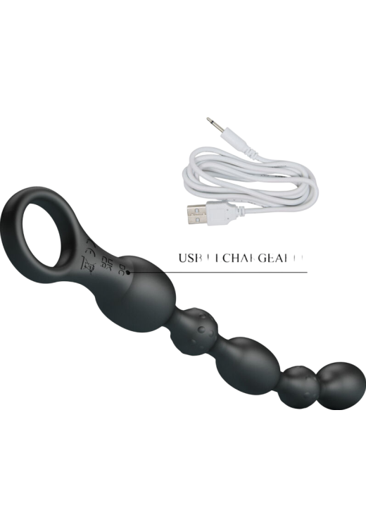 Πρωκτικός δονητής από σιλικόνη σε μαύρο χρώμα, μήκους 24,8 εκ. και μέγιστης διαμέτρου 3,8 εκ.