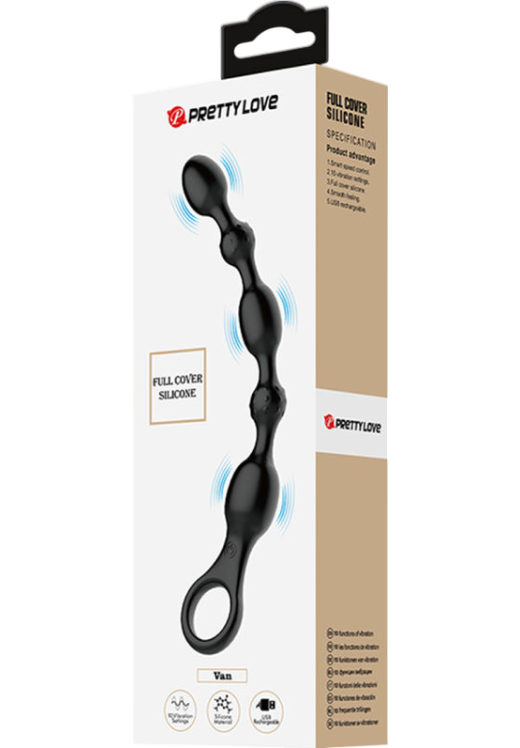 Πρωκτικός δονητής από σιλικόνη σε μαύρο χρώμα, μήκους 24,8 εκ. και μέγιστης διαμέτρου 3,8 εκ.