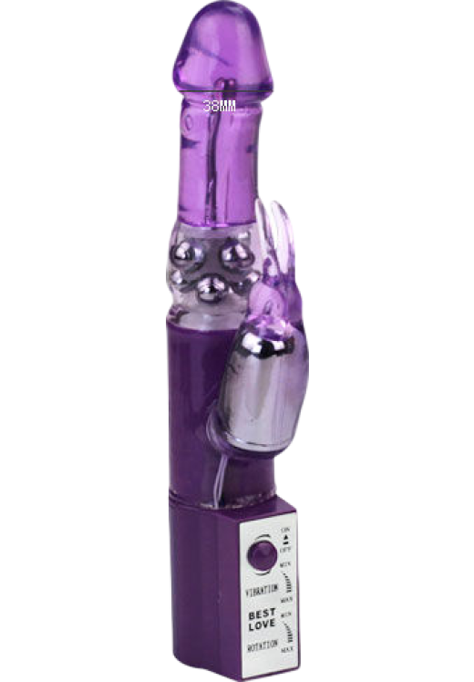 Rabbit δονητής από tpr σε μοβ χρώμα, μήκους 24 εκ. και μέγιστης διαμέτρου 3,6 εκ.