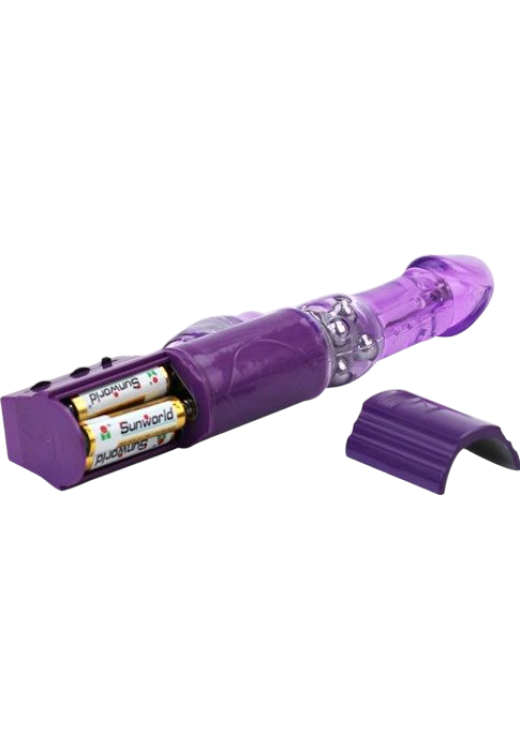 Rabbit δονητής από tpr σε μοβ χρώμα, μήκους 24 εκ. και μέγιστης διαμέτρου 3,6 εκ.