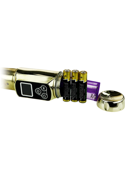 Rabbit δονητής από tpr σε χρυσαφί χρώμα, μήκους 22,5 εκ. και μέγιστης διαμέτρου 3,5 εκ.