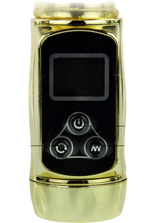 Rabbit δονητής από tpr σε χρυσαφί χρώμα, μήκους 22,5 εκ. και μέγιστης διαμέτρου 3,5 εκ.