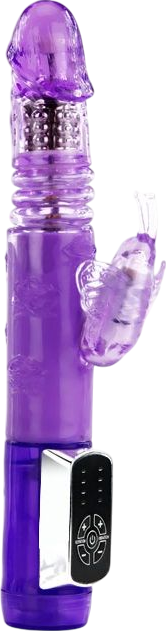 Rabbit δονητής από σιλικόνη σε μοβ χρώμα, μήκους 24 εκ. και μέγιστης διαμέτρου 3,5 εκ.