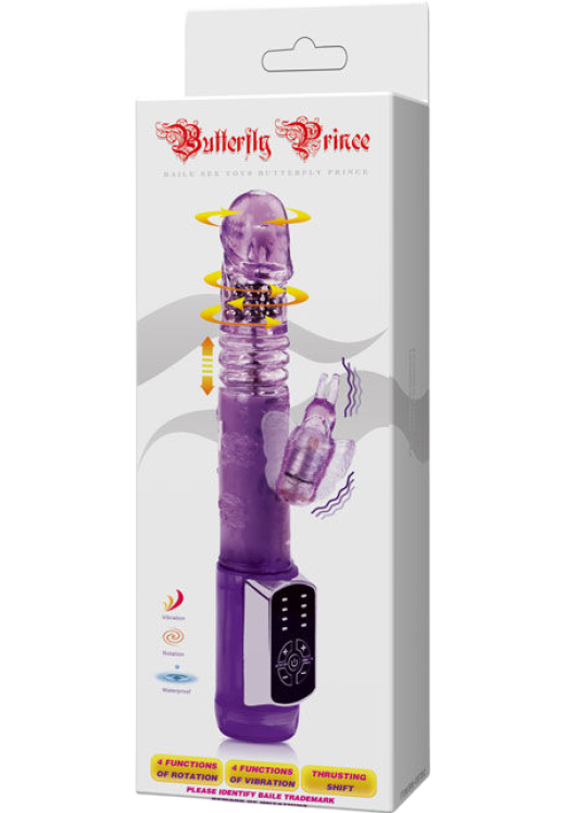 Rabbit δονητής από σιλικόνη σε μοβ χρώμα, μήκους 24 εκ. και μέγιστης διαμέτρου 3,5 εκ.