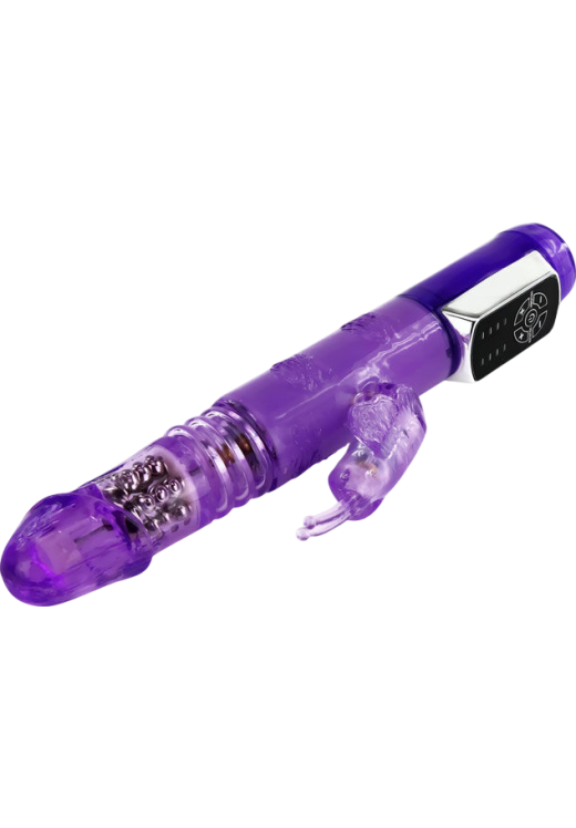 Rabbit δονητής από σιλικόνη σε μοβ χρώμα, μήκους 24 εκ. και μέγιστης διαμέτρου 3,5 εκ.