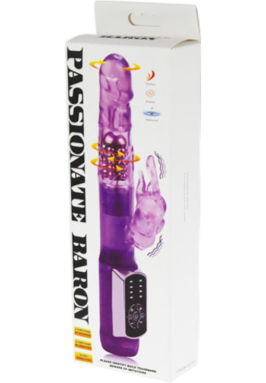 Rabbit δονητής από tpr σε μοβ χρώμα, μήκους 21,5 εκ. και μέγιστης διαμέτρου 3 εκ.