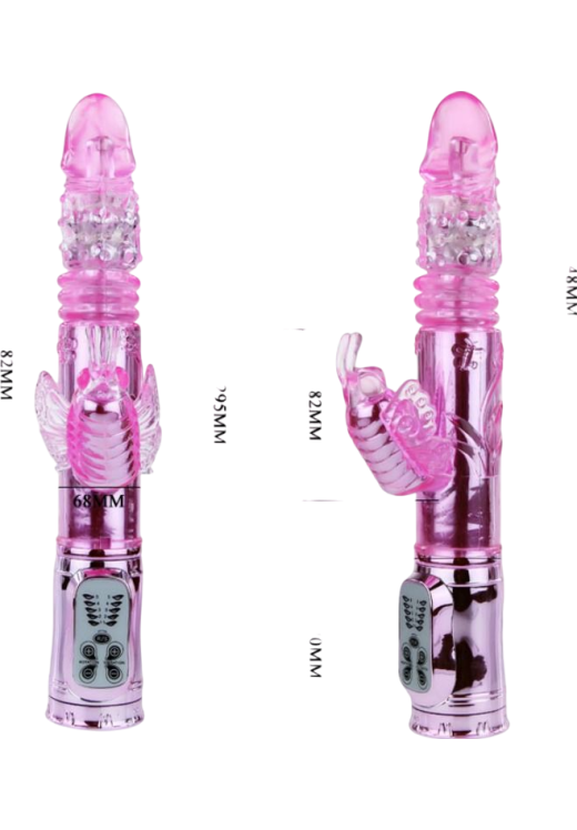Rabbit δονητής από σιλικόνη σε ροζ χρώμα, μήκους 29,5 εκ. και μέγιστης διαμέτρου 3,7 εκ.