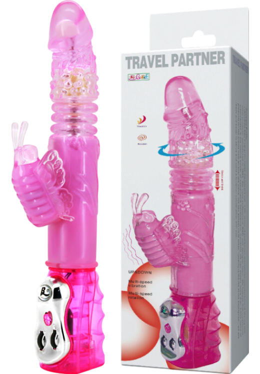 Rabbit δονητής από tpr σε ροζ χρώμα