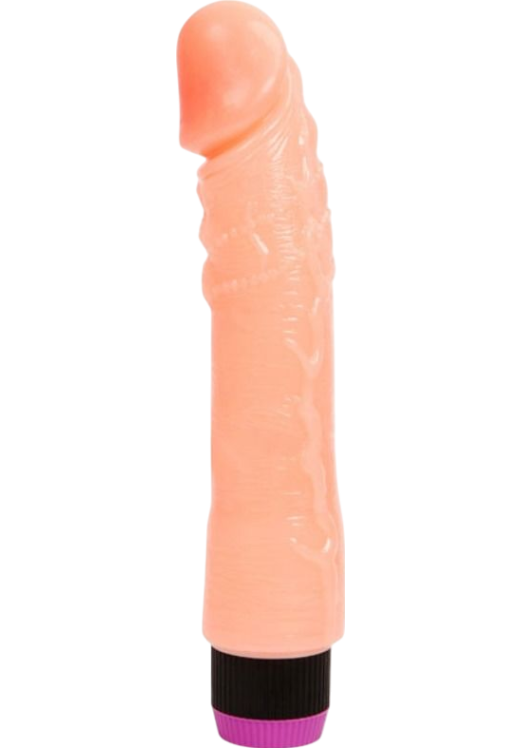 Ρεαλιστικός δονητής από pvc σε φυσικό χρώμα, μήκους 24 εκ. και μέγιστης διαμέτρου 4,3 εκ.