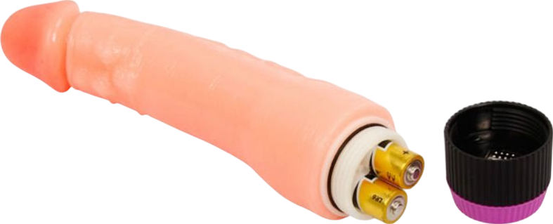 Ρεαλιστικός δονητής από pvc σε φυσικό χρώμα, μήκους 24 εκ. και μέγιστης διαμέτρου 4,3 εκ.