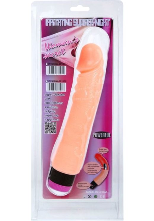 Ρεαλιστικός δονητής από pvc σε φυσικό χρώμα, μήκους 24 εκ. και μέγιστης διαμέτρου 4,3 εκ.