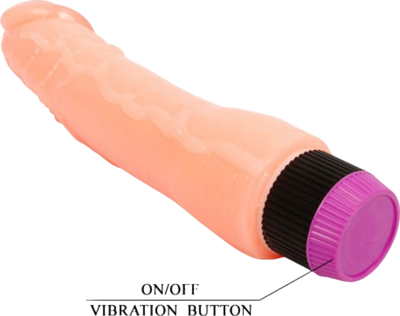 Ρεαλιστικός δονητής από pvc σε φυσικό χρώμα, μήκους 24 εκ. και μέγιστης διαμέτρου 4,3 εκ.