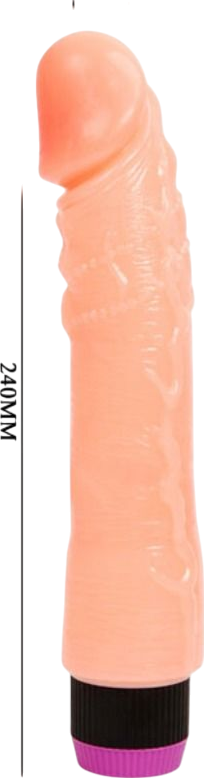 Ρεαλιστικός δονητής από pvc σε φυσικό χρώμα, μήκους 24 εκ. και μέγιστης διαμέτρου 4,3 εκ.