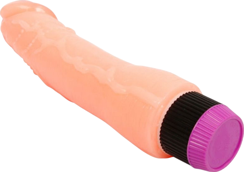 Ρεαλιστικός δονητής από pvc σε φυσικό χρώμα, μήκους 24 εκ. και μέγιστης διαμέτρου 4,3 εκ.