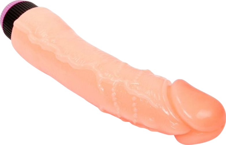 Ρεαλιστικός δονητής από pvc σε φυσικό χρώμα, μήκους 24 εκ. και μέγιστης διαμέτρου 4,3 εκ.