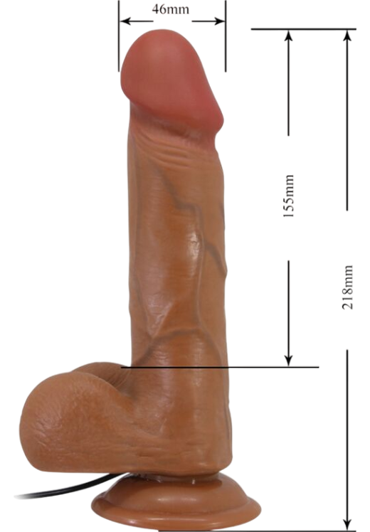 Ρεαλιστικός δονητής από tpr σε φυσικό χρώμα, μήκους 21,8 εκ. και μέγιστης διαμέτρου 15,5 εκ.