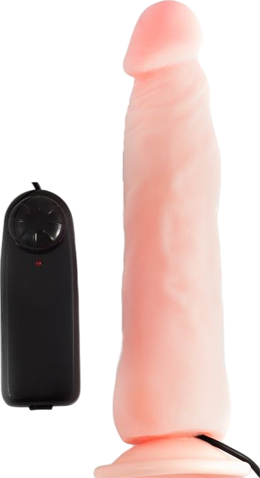 Ρεαλιστικός δονητής από tpr σε φυσικό χρώμα, μήκους 22,3 εκ. και μέγιστης διαμέτρου 4 εκ. με ενσύρματο κοντρόλ