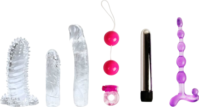 Sex toy kit σε διάφανο χρώμα