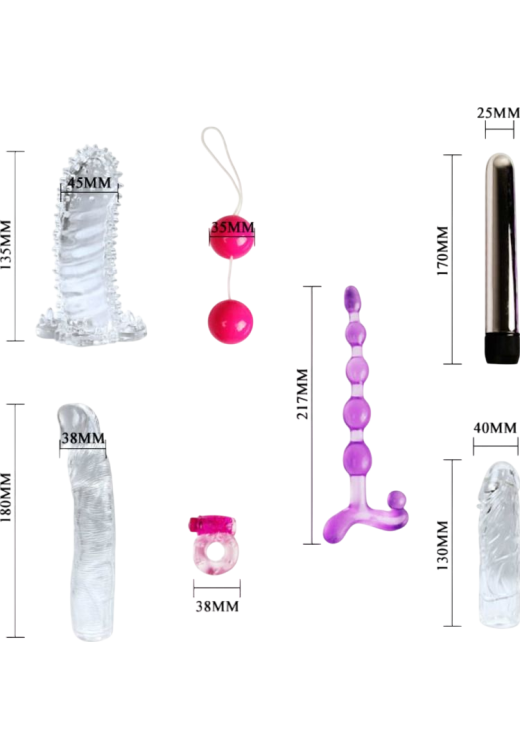 Sex toy kit σε διάφανο χρώμα