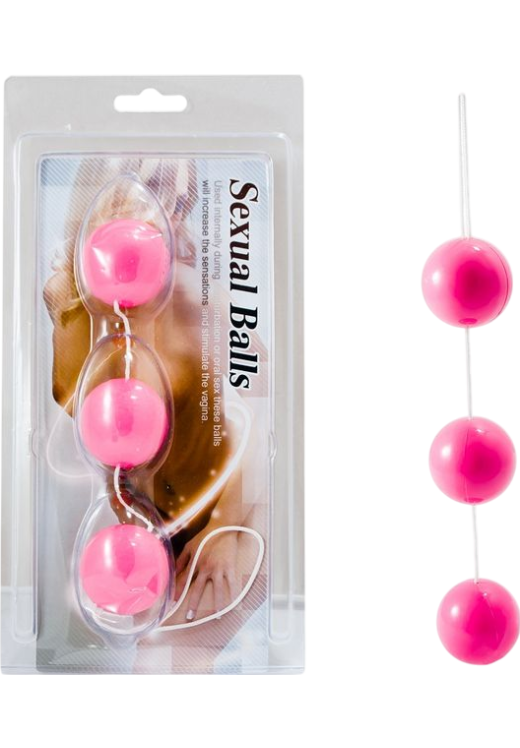 Πρωκτικές μπίλιες από abs σε ροζ χρώμα, μέγιστης διαμέτρου 3,4 εκ.