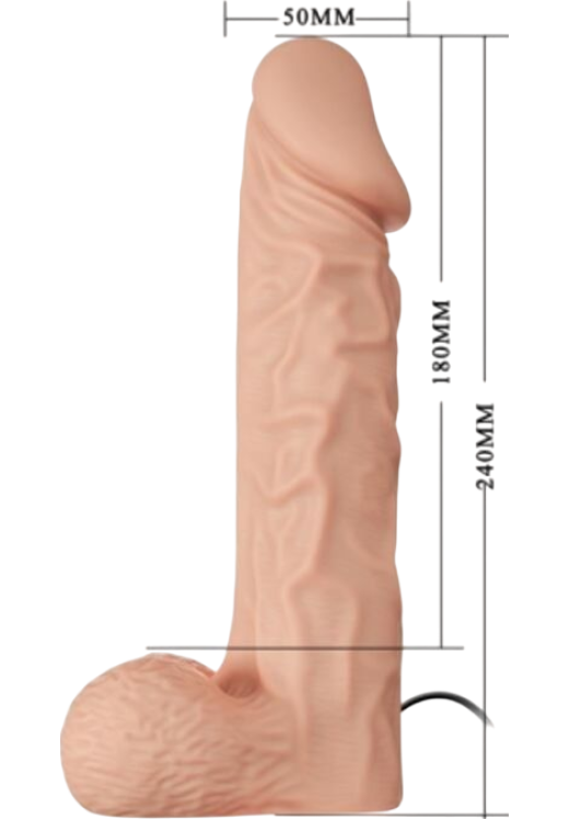 Δονούμενο στραπόν από σιλικόνη, μήκους 24 εκ. και μέγιστης διαμέτρου 5 εκ. με ενσύρματο κοντρόλ