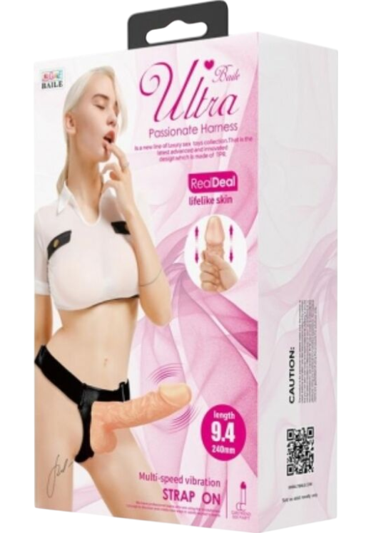 Δονούμενο στραπόν από σιλικόνη, μήκους 24 εκ. και μέγιστης διαμέτρου 5 εκ. με ενσύρματο κοντρόλ