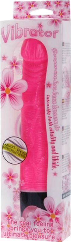 Ρεαλιστικός δονητής από tpr σε ροζ χρώμα, μήκους 24 εκ. και μέγιστης διαμέτρου 3,5 εκ.