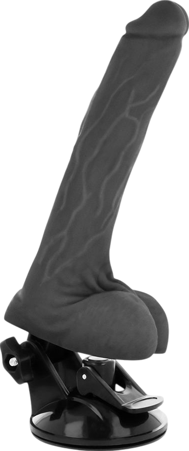 Ρεαλιστικός δονητής από tpe σε μαύρο χρώμα, μήκους 20 εκ. και μέγιστης διαμέτρου 4 εκ. με ενσύρματο κοντρόλ