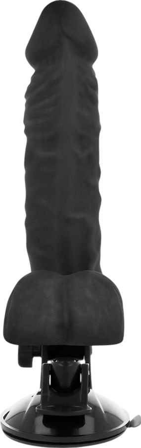 Ρεαλιστικός δονητής από tpe σε μαύρο χρώμα, μήκους 20 εκ. και μέγιστης διαμέτρου 4 εκ. με ενσύρματο κοντρόλ