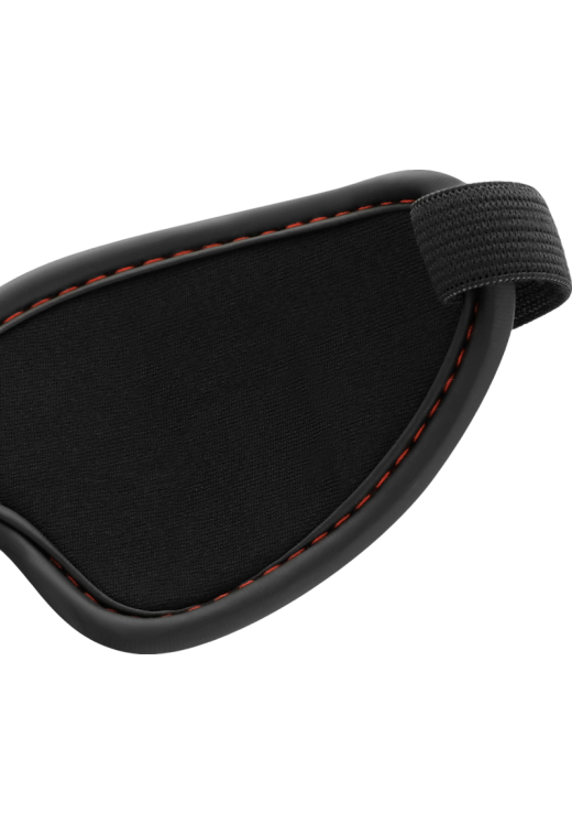 Μάσκα προσώπου από δερματίνη σε μαύρο - κόκκινο χρώμα